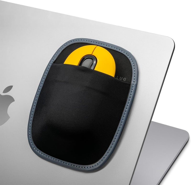 Afterplug Stick-On Mouse Holder, Adhesive Storage Pouch Compatible with Logitech Anywhere, Pebble & Pop, Magic Mouse 1 & 2, Slate Blue - Image 1